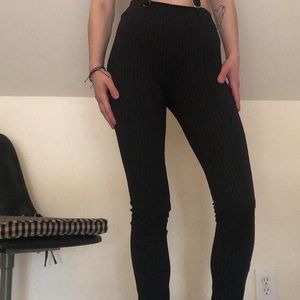 navy blue pin strip kick flare leggings/hot pants
